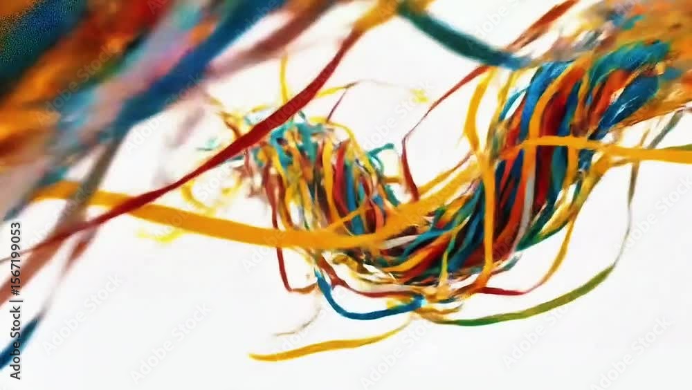 Poster colorful ribbons in motion: a mesmerizing swirl of vibrant ribbons dance gracefully, their dynamic f