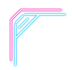 Neon Futuristic Corner Frame Decoration