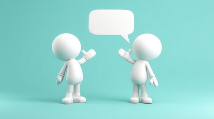 Two 3 d figures communicating