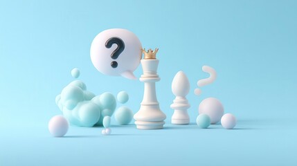 Abstract questioning chess pieces background