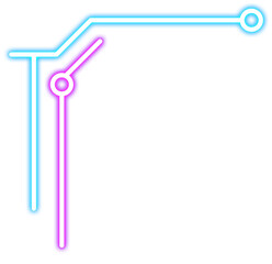 Neon Futuristic Corner Frame Decoration