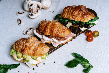 croissant grilled, sandwich photo life style