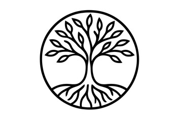 Tree of life symbol in circular design representing wiccan symbols, pagan symbols, celtic symbols  