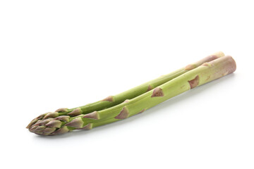 Fresh raw asparagus spears isolated on white