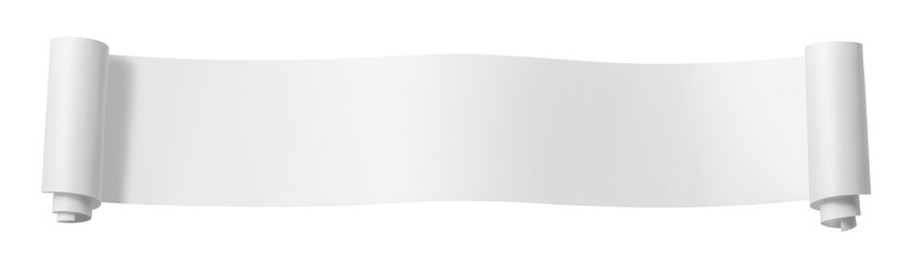 長い巻き紙による、タイトルバナー