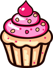 full-shot of a Cupcake icon The background col
