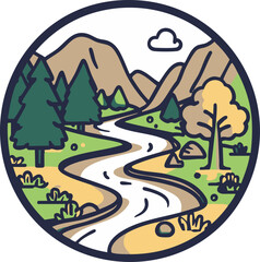 full-shot of a River icon The background color