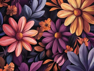 flawless visual of Floral background hand drawn style
