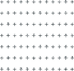 The texture consists of rows of crosses or pluses, distorted at the top of the shape.