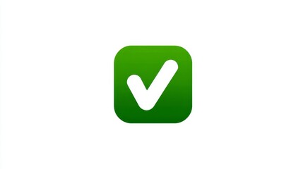 Six Sigma Value Streams Green Checkmark Icon on White Background for Approval Concepts
