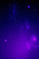 Obraz premium Aesthetic night background with stars and nebula in blue and purple tones