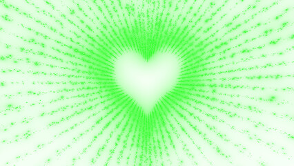littering Heart with Emitting Abstract Green Particles