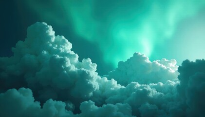 Heavy, charcoal clouds build against vibrant turquoise backdrop, heaven, background, view