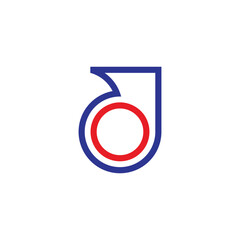 letter do simple round stripes geometric logo vector