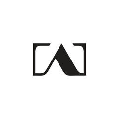 letter w simple triangle geometric monogram logo vector