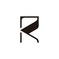letter r simple triangle simple geometric logo vector