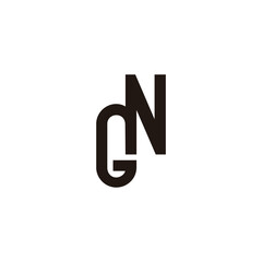 letter gn simple linked long design logo vector