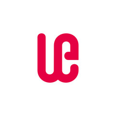 letter ew simple red cute doodle logo vector