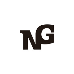 letter ng simple grunge young concept logo vector
