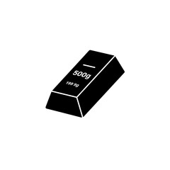 A 500g silver or gold bar, depicted as a simple black icon, rests on a white background.