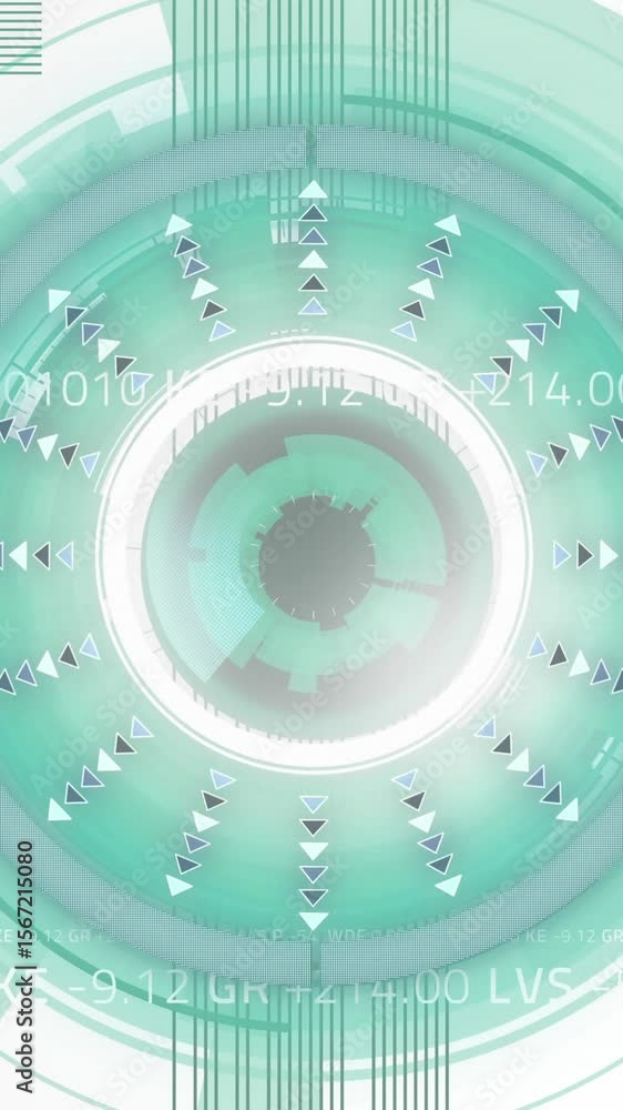 Poster animation of scopes scanning and data processing over digital screen