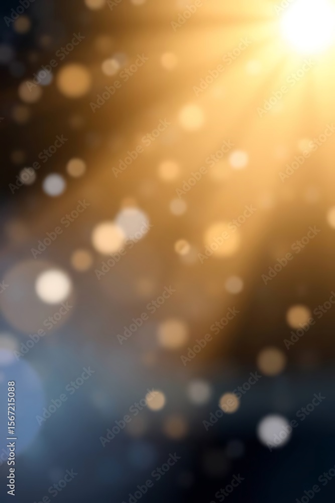 Poster golden light effect with bokeh, creating a dreamy and ethereal atmosphere