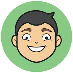 Joyful Boy A Happy Face Illustration