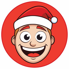Jolly Christmas Avatar Festive Cheerful Cartoon Face Illustration