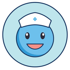 Cheerful Nurse Emoji A Cute Illustration of Healthcare