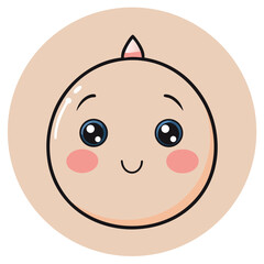 Fototapeta premium Adorable Baby Face Cute Cartoon Illustration of a Happy Infant