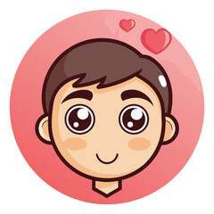 Adorable Cartoon Boy Sweet, Charming Illustration of Love and Affection