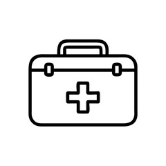 Black Outline First Aid Kit Icon

