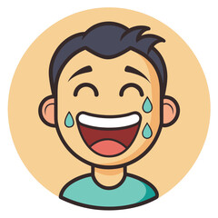 Tears of Joy A Hilarious Cartoon Illustration of Uncontrollable Laughter