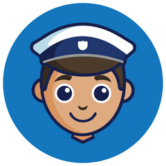 Smiling Police Officer Cartoon Illustration  A Friendly Face of Law Enforcement