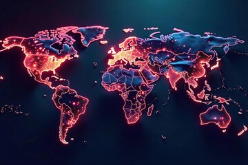 Illuminated Fiber Optic Network Spanning the Globe A Visual Representation of Global Data Transfer and Seamless Worldwide Communication