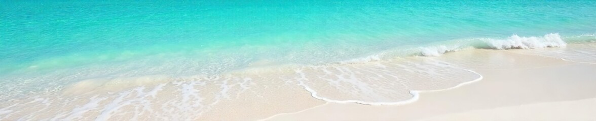 Tranquil Turquoise Ocean Waves Gently Kissing Pristine White Sand Beach  A Mesmerizing Scene of Peaceful Relaxation Perfect for Travel and Vacation Imagery