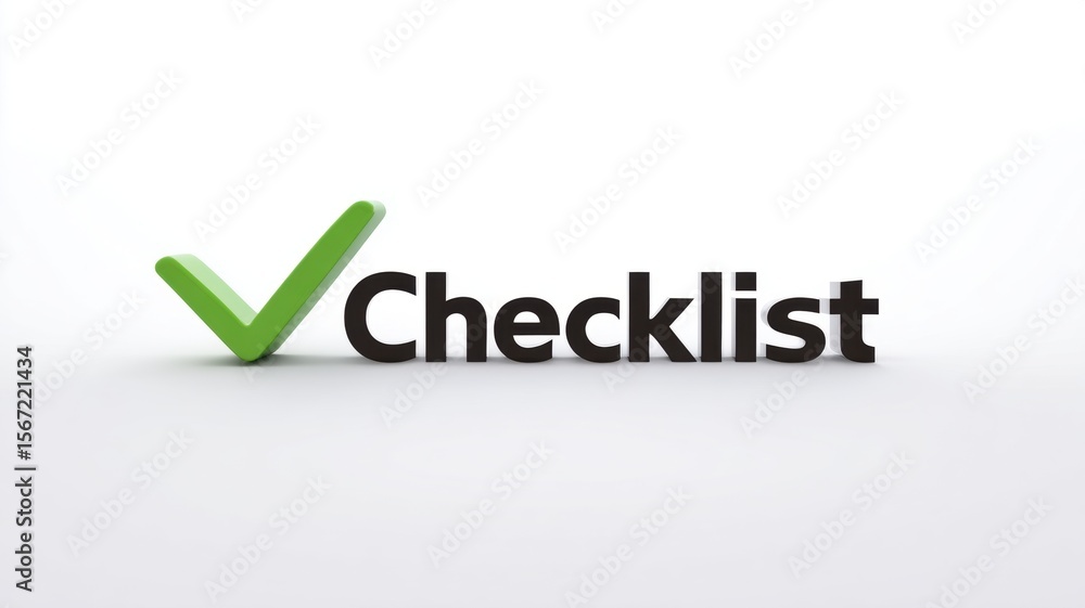 Poster checklist for goal setting. checklist with a green check mark for task completion.