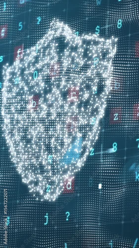 Poster animation of padlock over data processing