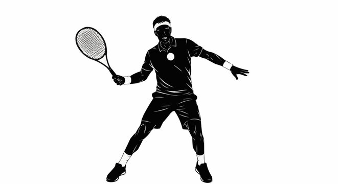 tennis player silhouette