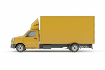 Delivery truck isolated on a white background, with empty blank space for text copy space or mockup design, high detail, 8k