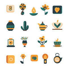 2D Flat icon DIY Crafts & Handmade Products Icons isolated in White Background 