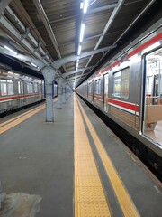 subway train in motion, Jakarta Kota Historical Station, Indonesia