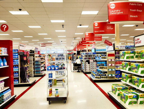 Interior of Target store, VA, USA