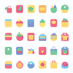 2D Flat icon E-commerce & Shopping Icons isolated in White Background