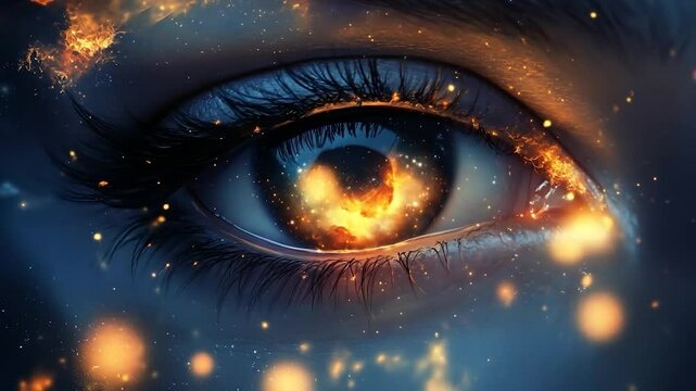 A Fiery Cosmic Eye Gazing into the Depths of the Universe