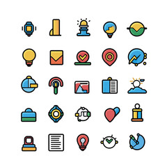 2D Flat icon Education & Learning Icons isolated in White Background