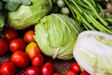 Fresh cabbage at the market