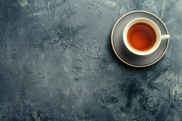 Premium Quality Image of a Cup of Tea Sits on a Saucer with a Cup of Tea on it