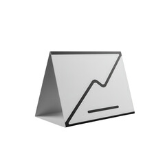 White board with graph mockup isolated on transparent background. for presentation, data analysis, and business reports.