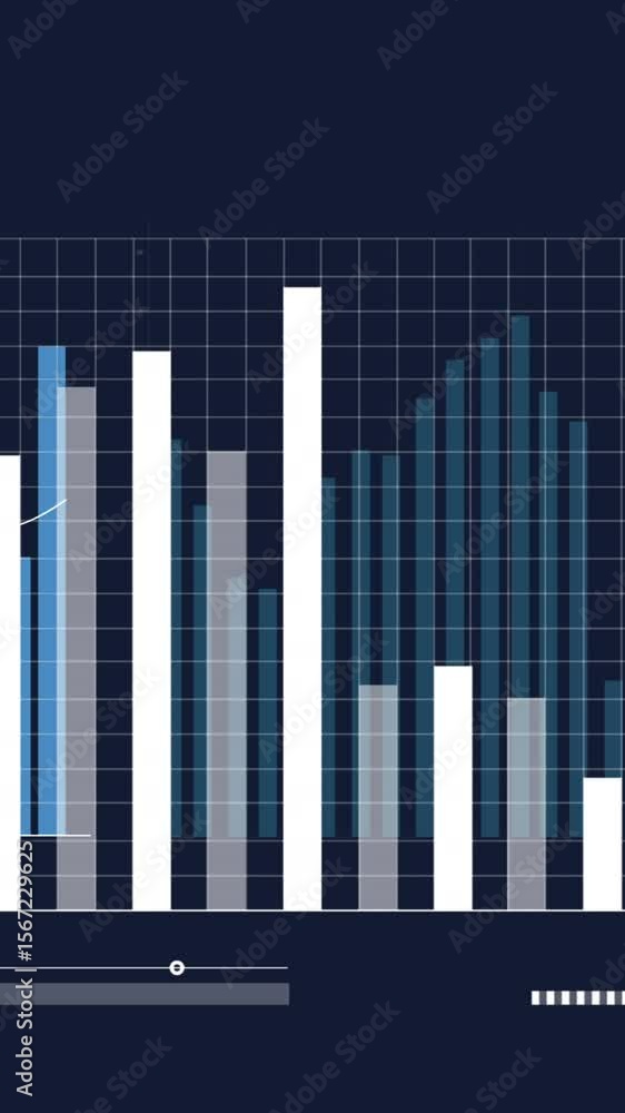 Poster animation of diverse graphs on navy background